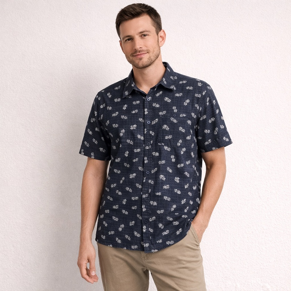 Eighty Eight Platinum Mens Button Pineapple Shirt Large Vacation